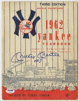Mickey Mantle Signed 1962 New York Yankees Yearbook